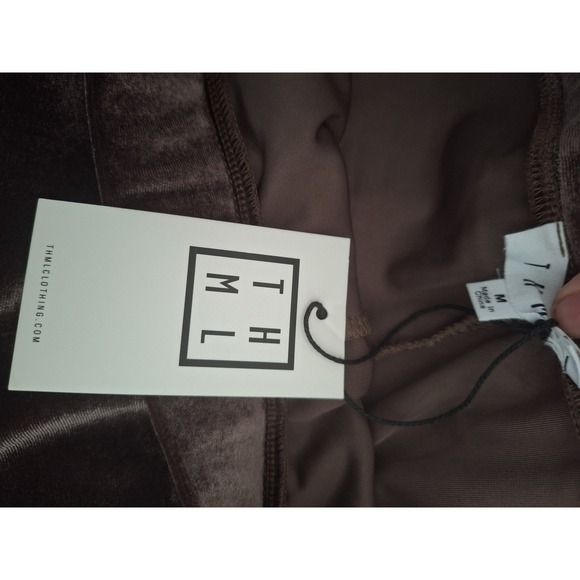 THML Anthropologie Women's velour chocolate flared pants  Sz M‎ - Picture 2 of 9